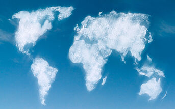 environment with a tree and clouds